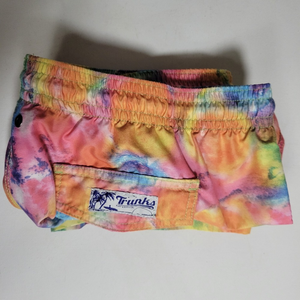 Trunks Surf & Swim Co Tie Dye Swim Shorts Mens XXL Drawstring Mesh Lined Beach - Picture 8 of 8